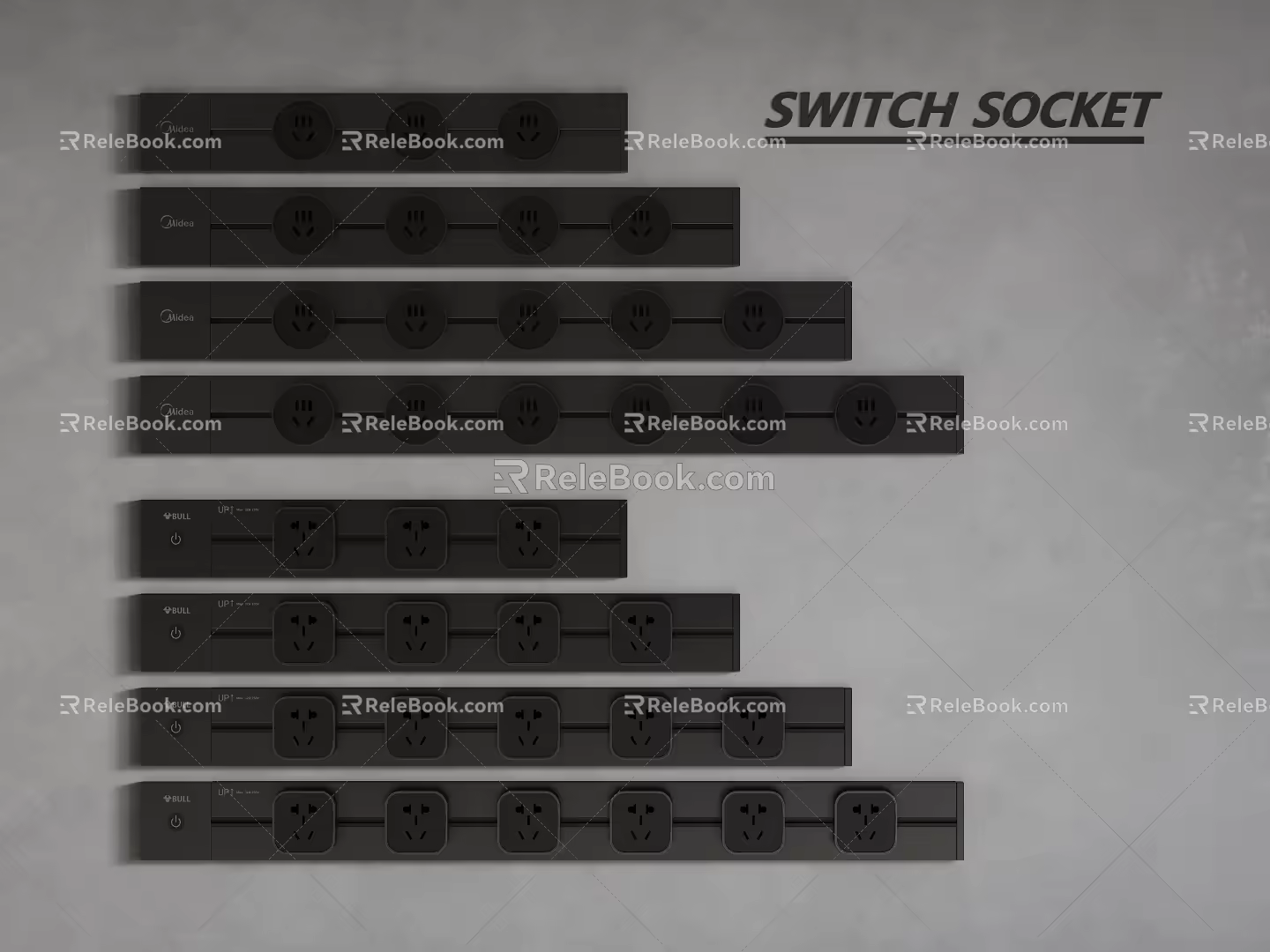 Modern switch socket 3d model
