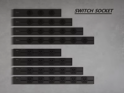 Modern switch socket 3d model