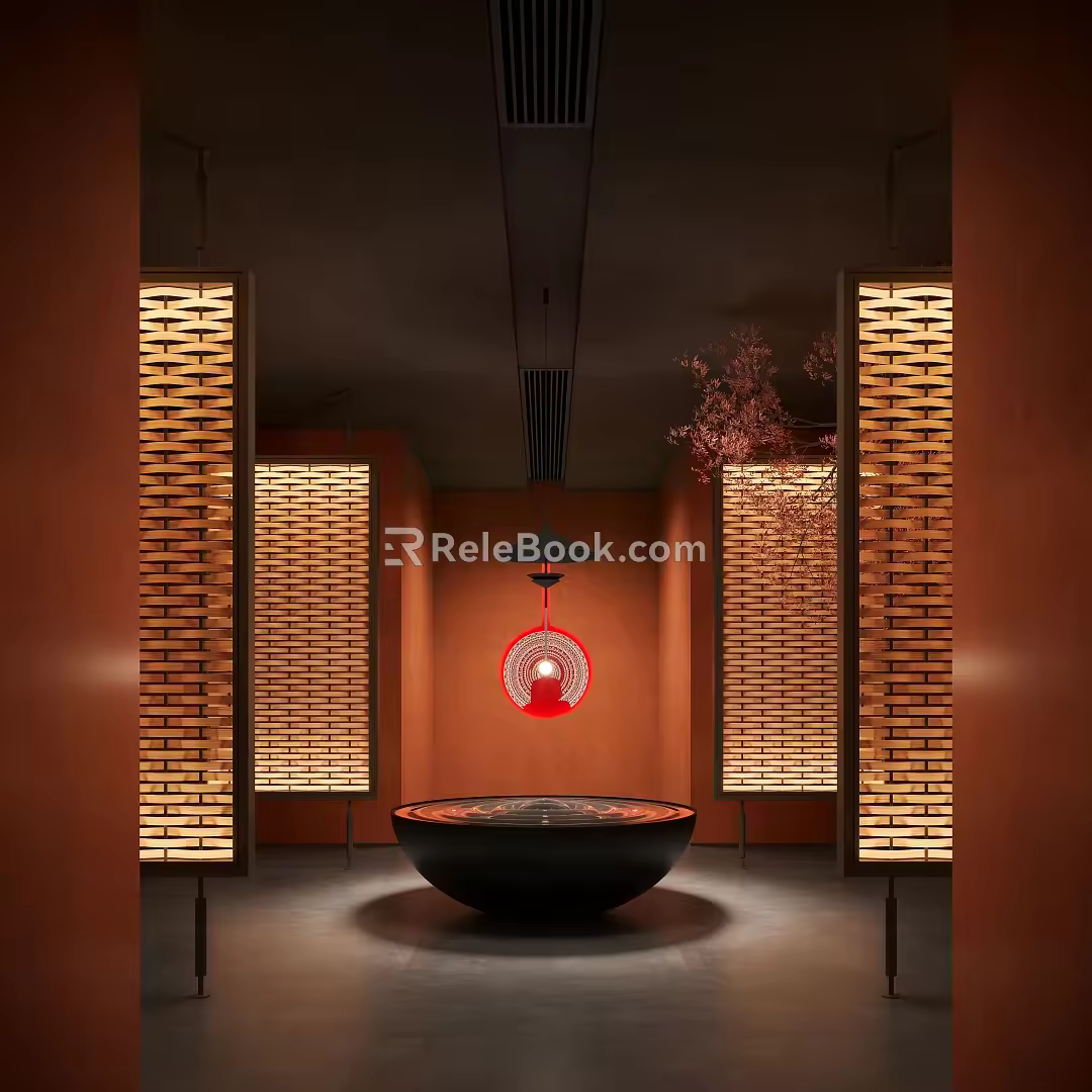 New Chinese-style porch aisle screen partition 3d model