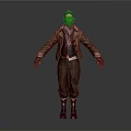 Man Wearing Brown Coat Scarf Brown Pants And Boots 3D Character
