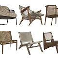 Various Modern Outdoor Chairs with Rattan Wooden and Fabric Designs for Garden and Patio Use