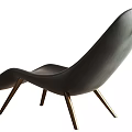 Modern Curved Lounge Chair In Burgundy And Black With Metal Legs Design