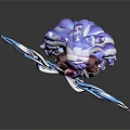 Anime Style Character With Sheep Horns Purple Hair And Pink Blue Ribbons In Traditional Outfit