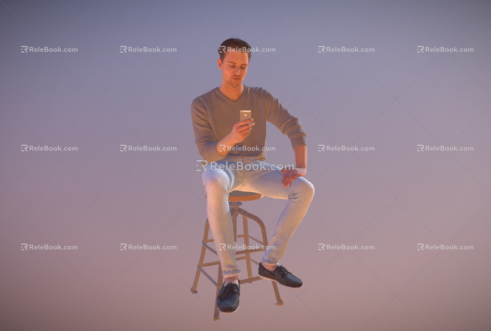 Seat Man Handsome Man 3d model