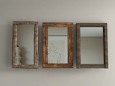 Silence Mirror Silence Wood Decoration 3d model