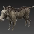 3D Model of Warthog With Detailed Fur And Natural Standing Posture
