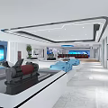 School Modern Auditorium With Red Seats Large Screens Modern Lighting And Marble Floor