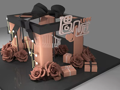 Modern Beauty Chen Mei Chen Valentine's Day Decoration 3d model