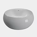 Modern White Round Freestanding Bathtub With Sleek Smooth Surface And Elegant Design 3d model