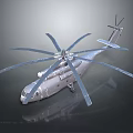 Large Transport Helicopter With Multiple Rotors And Metallic Gray Fuselage Structure 3d model