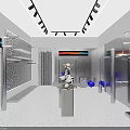 Modern Clothing Store Interior Design With Blue Backdrop Mannequins Racks And Display Lighting