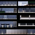 Contemporary Garden Feature Wall With Textured Stone Panels LED Lighting And Water Elements