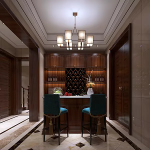New Chinese Wine Tasting Area Bar 3d model