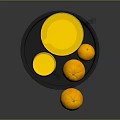Fresh Orange Juice in Glass Pitcher and Cup with Oranges on Tray