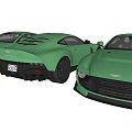 Green Sports Car With Modern Design Shown From Multiple Angles
