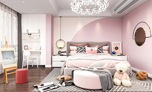 Modern Children's Room Second Bedroom 3d model