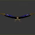 Vibrant Game Movie Character With Blue Yellow Wings And White Spots In 3D Render Design