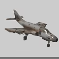 Vintage Metal Airplane Model With Worn Surface Detailed Wings And Landing Gear On Black Background