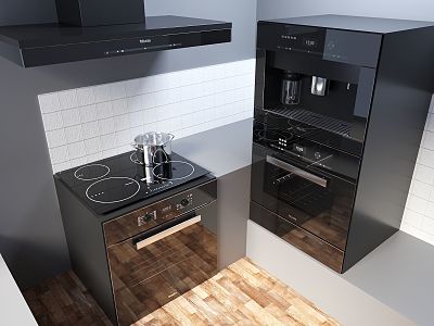 Black Kitchen Appliances 3d model