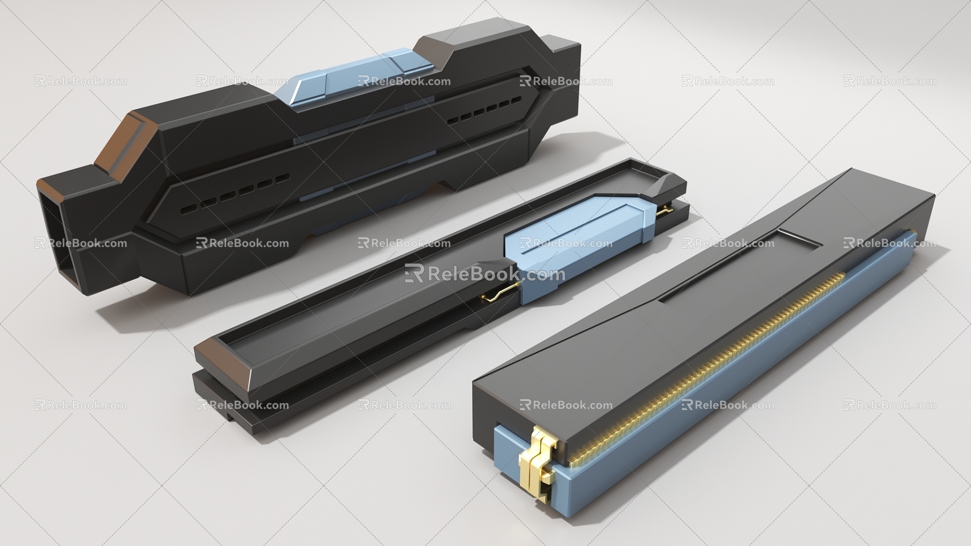 Hard surface machinery high-tech industrial parts 1 3d model