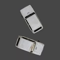Vintage White SUV Models Displayed From Different Angles On Gray Background