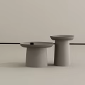 Two Modern Gray Side Tables with Round Tops and Cylindrical Bases 3d model