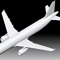 White Passenger Airplane 3D Rendered Model With Detailed Structure And Engines