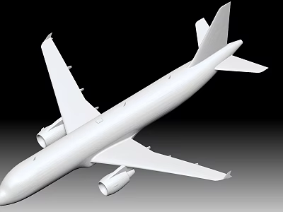 White Passenger Airplane 3D Rendered Model With Detailed Structure And Engines 3d model