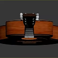 Natural Wooden Acoustic Guitar With Classic Design And Glossy Musical Instrument Finish