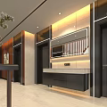 Modern Office Corridor Interior Design With Ambient Lighting And Decorative Elements