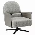 Gray Upholstered Accent Chair with Armrests Black Metal Cross Leg Modern Living Room Furniture