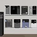 Modern Stylish Shelf Display Featuring Various Daily Use Home Appliances And Coffee Makers