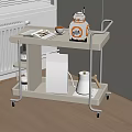 Modern trolley shelf floor type 3d model