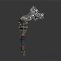 Sturdy Metal Hardware Tools With Column Structure Top Spheres And Electric Spark Effects