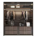 Modern Luxury Wardrobe Interior With Glass Doors Hanging Rods Drawers And Storage Solutions
