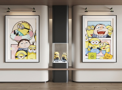 Cartoon Hanging Paintings Cartoon Hanging Paintings Children Hanging Paintings 3d model