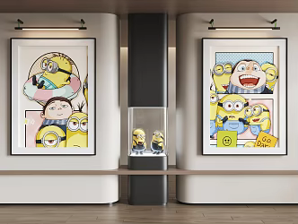 Cartoon Hanging Paintings Cartoon Hanging Paintings Children Hanging Paintings 3d model