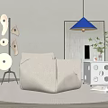 Gervasoni Modern Single Sofa Lazy Sofa Floor Lamp Side 3d model