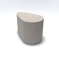 Modern Light Gray Fabric Sofa Stool With Curved Design And Textured Surface 3d model