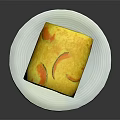 Delicious Yellow Cake Roll With Orange Stripes And White Cream Filling On White Plate