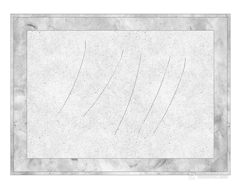 Abstract Design Sketch With Rectangular Frame And Diagonal Lines On White Background 3d model 