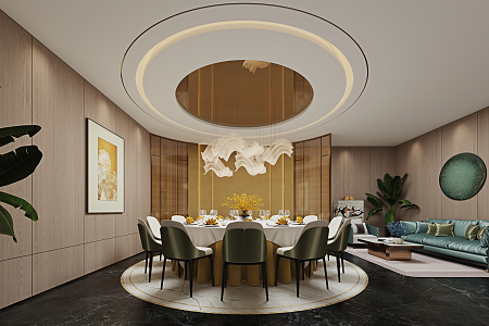 New Chinese Room Restaurant Room 3d model