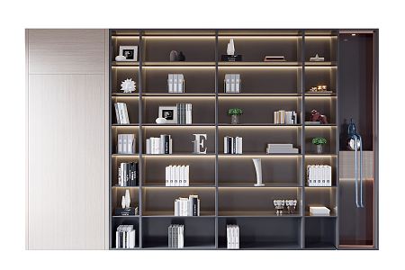 Modern bookcase 3d model