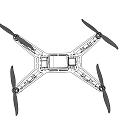 High Performance Drone With Four Black Propellers And Metal Body Structure