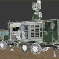 Military Green Camouflage Functional Vehicle With Open Cabin Internal Equipment And Radar Antenna