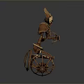 Intricate Mechanical Robot Figure Standing On Spherical Metallic Base With Design Details