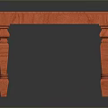 Classic Orange Wooden Table Furniture With Carved Legs And Rectangular Top