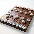 Chinese Chess Board Game Play Equipment With Wooden Pieces And Grid Design