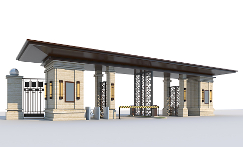 European-style gate 3d model