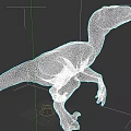 Realistic 3D Reptile Dinosaur With Brown White Patterns In Running Pose